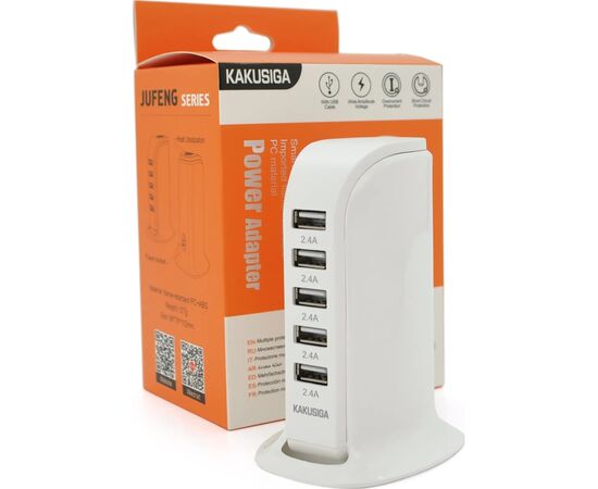Зарядное устройство iKAKU KSC-741 Desktop 5xUSB 5V 2.4A 12W White (KSC-741-Wh)
