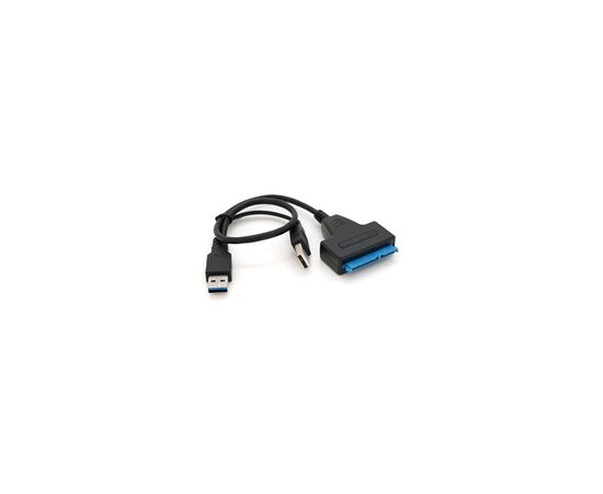 Перехідник USB 3.0 AM + USB 2.0 AM to SATA 0.1m for HDD/SSD black Voltronic (YT-C3.0+2.0-SATA/0.1)