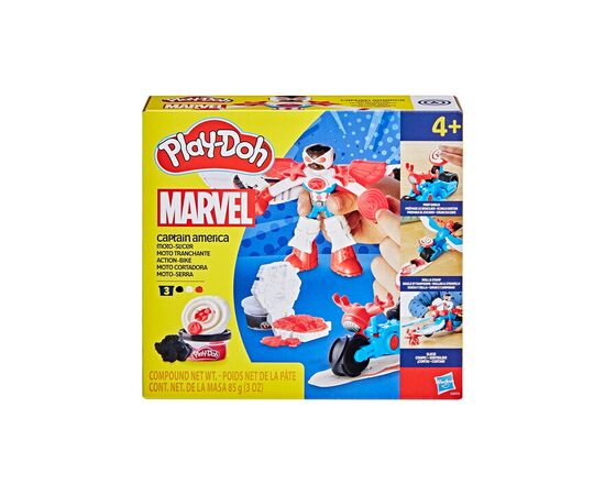 Набор для творчества Hasbro Play-Doh Marvel Капітан Америка з мотоциклом (G0555), изображение 4 Набор для творчества Hasbro Play-Doh Marvel Капітан Америка з мотоциклом (G0555), изображение 4