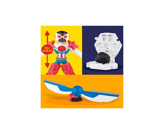 Набор для творчества Hasbro Play-Doh Marvel Капітан Америка з мотоциклом (G0555), изображение 7 Набор для творчества Hasbro Play-Doh Marvel Капітан Америка з мотоциклом (G0555), изображение 7