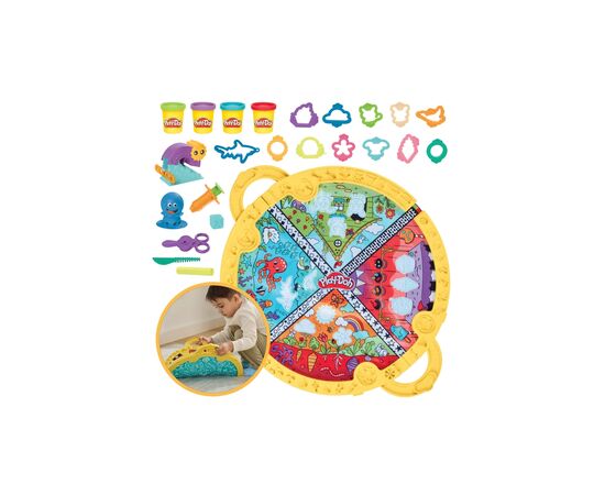 Набор для творчества Hasbro Play-Doh зі складним килимком для зберігання (F9143), изображение 5 Набор для творчества Hasbro Play-Doh зі складним килимком для зберігання (F9143), изображение 5