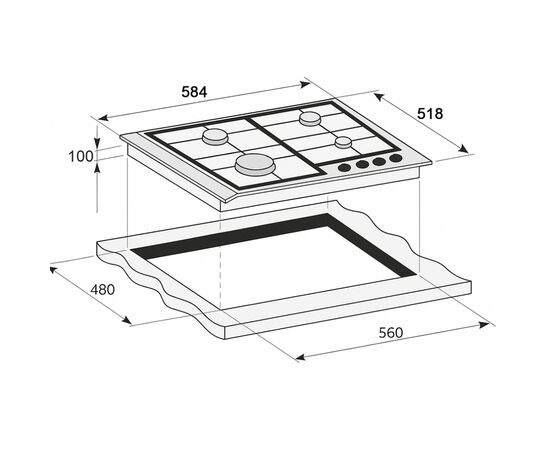 Варочная поверхность PRIME Technics PGH 50053 FGBIXC, изображение 4 Варочная поверхность PRIME Technics PGH 50053 FGBIXC, изображение 4