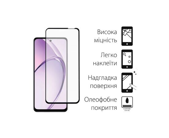Скло захисне Dengos Full Glue OPPO A5i Black (TGFG-405), зображення 2 Скло захисне Dengos Full Glue OPPO A5i Black (TGFG-405), зображення 2