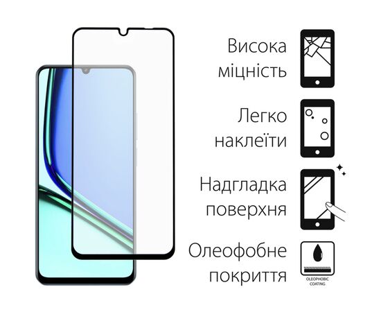 Стекло защитное Dengos Full Glue Realme Note 60 Black (TGFG-400), изображение 2 Стекло защитное Dengos Full Glue Realme Note 60 Black (TGFG-400), изображение 2