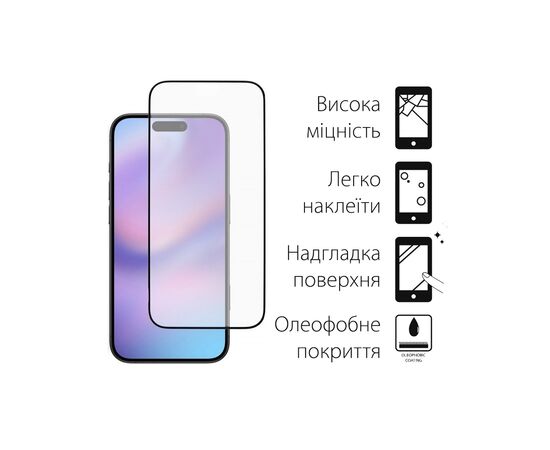 Скло захисне Dengos Full Glue iPhone 17 Black (TGFG-408), зображення 2 Скло захисне Dengos Full Glue iPhone 17 Black (TGFG-408), зображення 2