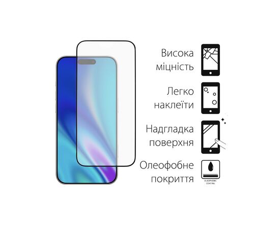 Скло захисне Dengos Full Glue iPhone 17 Pro Black (TGFG-409), зображення 2 Скло захисне Dengos Full Glue iPhone 17 Pro Black (TGFG-409), зображення 2