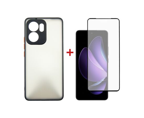 Чохол до мобільного телефона Dengos Oppo Reno13 F Case Matte + Glass (Black) (DG-KM-149)