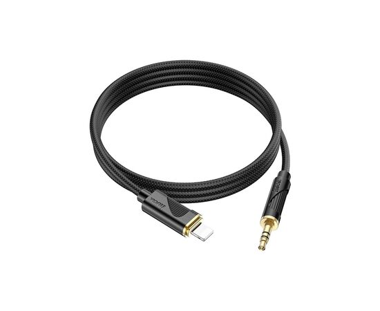 Кабель мультимедийный Lightning to 3.5mm M 1.0m silicone black HOCO (6942007625494), изображение 2 Кабель мультимедийный Lightning to 3.5mm M 1.0m silicone black HOCO (6942007625494), изображение 2
