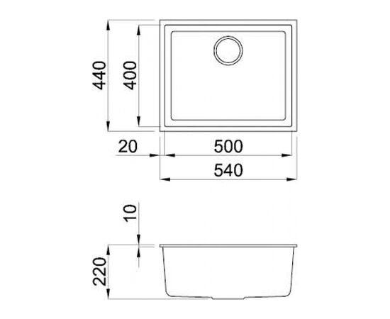 Мийка кухонна Elleci Q 105 under top aluminium 79, зображення 2 Мийка кухонна Elleci Q 105 under top aluminium 79, зображення 2