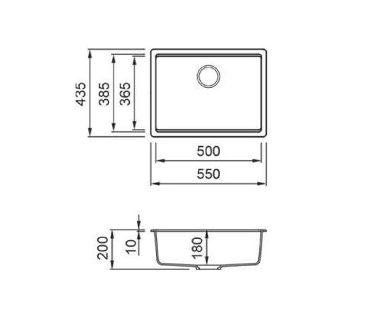 Мойка кухонная Elleci TIME 105 under top bianco 68, изображение 2