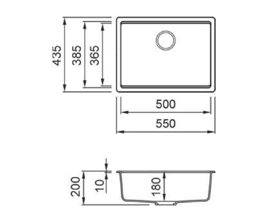 Мойка кухонная Elleci TIME 105 under top Nero 40, изображение 2 Мойка кухонная Elleci TIME 105 under top Nero 40, изображение 2