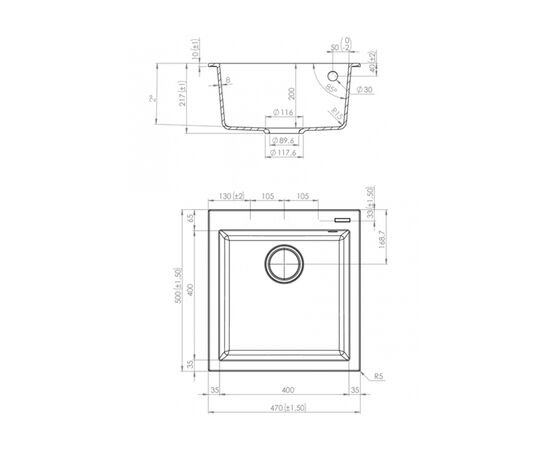 Мойка кухонная Elleci Q 102 on top aluminium 79, изображение 2 Мойка кухонная Elleci Q 102 on top aluminium 79, изображение 2