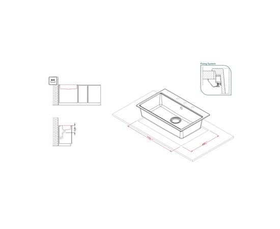 Мойка кухонная Elleci TIME 130 on top nero 40, изображение 2 Мойка кухонная Elleci TIME 130 on top nero 40, изображение 2