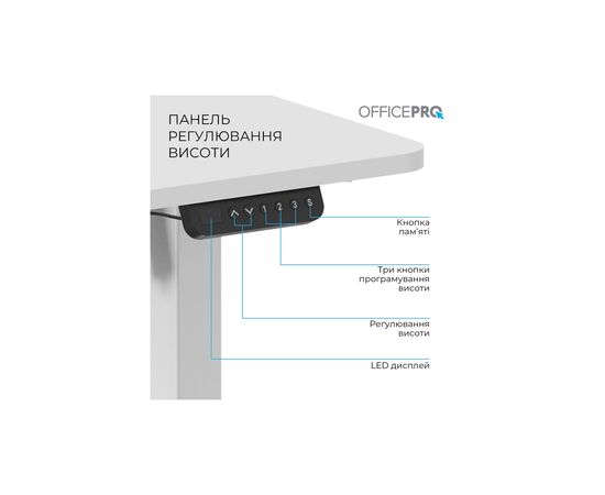 Компьютерный стол OfficePro ODE1260W 1200 х 600 мм White (ODE1260W), изображение 4 Компьютерный стол OfficePro ODE1260W 1200 х 600 мм White (ODE1260W), изображение 4