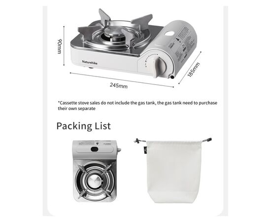 Портативная газовая плитка Naturehike CNK2350CF016, біла (6927595754627), изображение 10