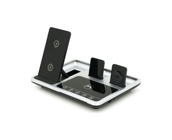 Зарядное устройство Voltronic 4-in-1 Wireless Charging Station Smartphone + Watch + Earbuds black silver (BZ/R-11)