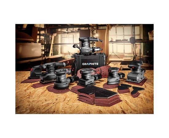 Шлифовальная машина Graphite эксцентриковая 300W, 125мм, 7000-13000об/мин (59G348), изображение 10