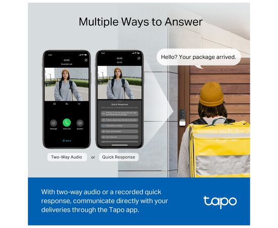 Дверний дзвінок TP-Link Tapo D230S1 (TAPO-D230S1), зображення 4 Дверний дзвінок TP-Link Tapo D230S1 (TAPO-D230S1), зображення 4