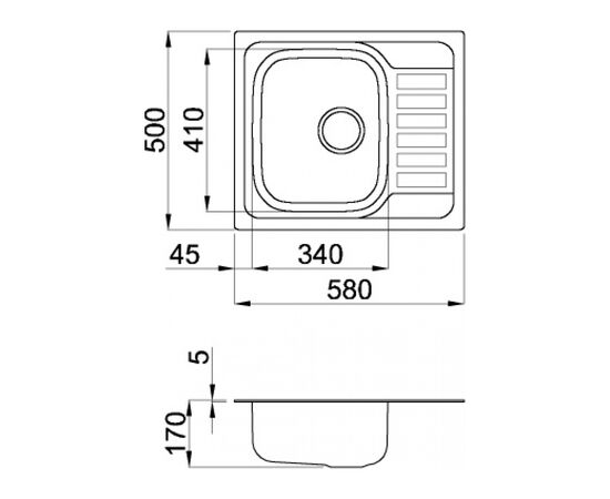 Мойка кухонная Elleci Sky125 DX SATINATO, изображение 2 Мойка кухонная Elleci Sky125 DX SATINATO, изображение 2