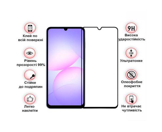 Стекло защитное BeCover Samsung Galaxy A07 SM-A075 Black (713731), изображение 3 Стекло защитное BeCover Samsung Galaxy A07 SM-A075 Black (713731), изображение 3