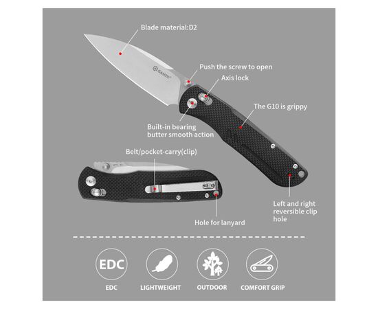 Нож Ganzo G771-BK, изображение 2 Нож Ganzo G771-BK, изображение 2