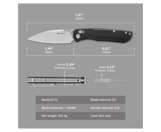 Нож Ganzo G771-BK, изображение 5 Нож Ganzo G771-BK, изображение 5