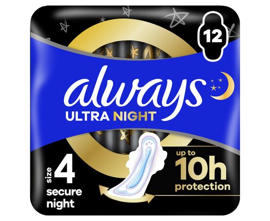 Гігієнічні прокладки Always Ultra Secure Night (Розмір 4) 12 шт. (4015400612469)