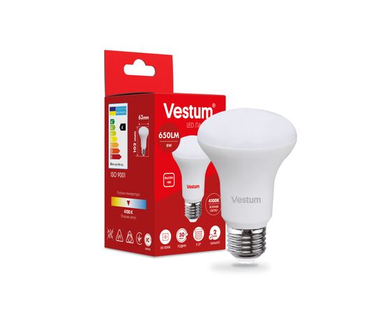 Лампочка Vestum LED R63 8W 4100K 220V E27 (1-VS-1403)