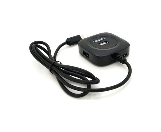Концентратор VEGGIEG USB-C 4xUSB 2.0 0.2m black (YT-TC-V-C240), изображение 2 Концентратор VEGGIEG USB-C 4xUSB 2.0 0.2m black (YT-TC-V-C240), изображение 2