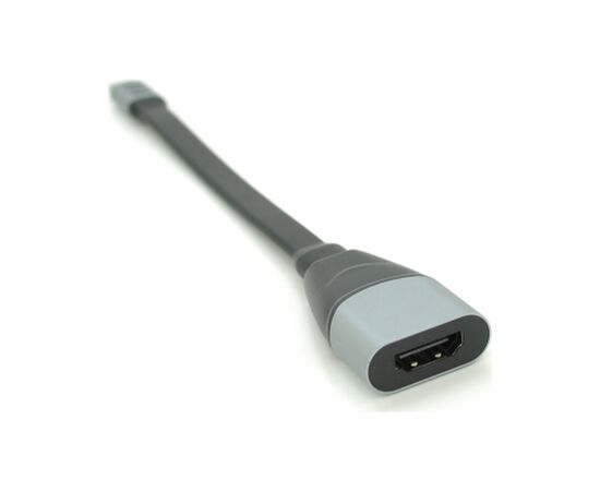Переходник USB-C to HDMI F 0.18m black-gray Voltronic (Type-C(M)/HDMI(F)flat18cm), изображение 2 Переходник USB-C to HDMI F 0.18m black-gray Voltronic (Type-C(M)/HDMI(F)flat18cm), изображение 2