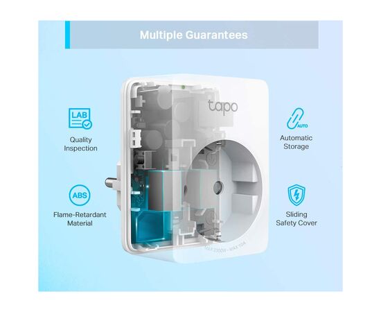 Умная розетка TP-Link Tapo P100M N300 BT 10A (TAPO-P100M), изображение 7 Умная розетка TP-Link Tapo P100M N300 BT 10A (TAPO-P100M), изображение 7