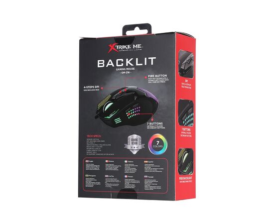 Мышка Xtrike ME GM-216 RGB USB Black (GM-216), изображение 5 Мышка Xtrike ME GM-216 RGB USB Black (GM-216), изображение 5
