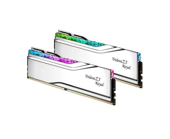 Модуль памяти для компьютера DDR5 64GB (2x32GB) 6400 MHz Trident Z5 Royal Silver G.Skill (F5-6400J3239G32GX2-TR5S), изображение 2 Модуль памяти для компьютера DDR5 64GB (2x32GB) 6400 MHz Trident Z5 Royal Silver G.Skill (F5-6400J3239G32GX2-TR5S), изображение 2