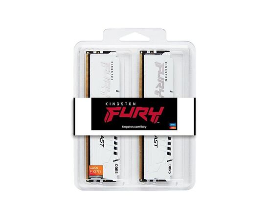 Модуль памяти для компьютера DDR5 32GB (2x16GB) 6000 MHz Beast White Kingston Fury (ex.HyperX) (KF560C36BWE2K2-32), изображение 5 Модуль памяти для компьютера DDR5 32GB (2x16GB) 6000 MHz Beast White Kingston Fury (ex.HyperX) (KF560C36BWE2K2-32), изображение 5