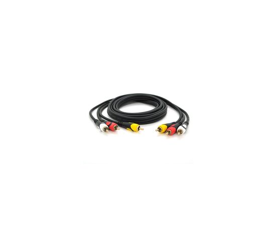 Кабель мультимедийный 3xRCA M to 3xRCA M 1.8m black Voltronic (YT-3хRCA(M)/3хRCA(M)-1.8P)