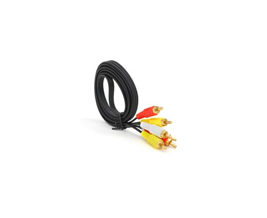 Кабель мультимедійний 3xRCA M to 3xRCA M 1.5m black Voltronic (YT-3хRCA(M)/3хRCA(M)-1.5G)