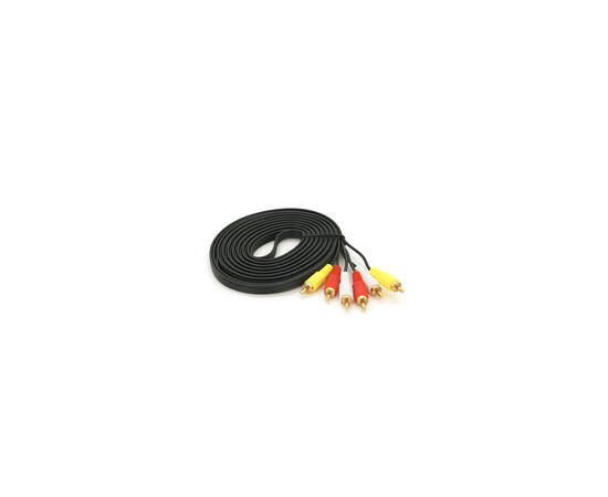Кабель мультимедійний 3xRCA M to 3xRCA M 5.0m black Voltronic (YT-3хRCA(M)/3хRCA(M)-5.0G)