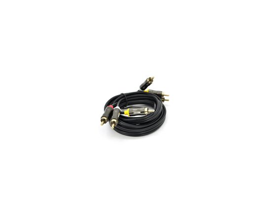 Кабель мультимедийный 3xRCA M to 3xRCA M 1.5m black VEGGIEG (YT-AV301), изображение 2 Кабель мультимедийный 3xRCA M to 3xRCA M 1.5m black VEGGIEG (YT-AV301), изображение 2