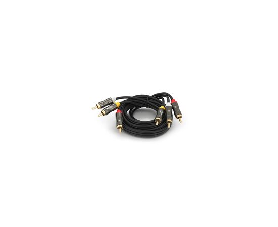 Кабель мультимедийный 3xRCA M to 3xRCA M 1.5m black VEGGIEG (YT-AV301)