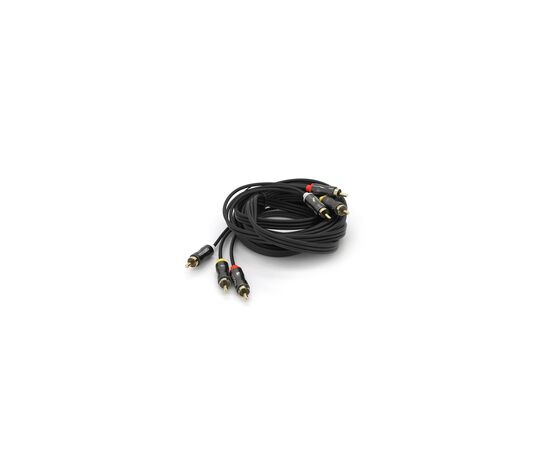 Кабель мультимедийный 3xRCA M to 3xRCA M 3.0m black VEGGIEG (YT-AV303), изображение 3 Кабель мультимедийный 3xRCA M to 3xRCA M 3.0m black VEGGIEG (YT-AV303), изображение 3