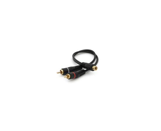 Кабель мультимедійний 1xRCA F to 2xRCA M 0.2m black Voltronic (YT-RCA(F)/2хRCA(M)-0,2CuB)