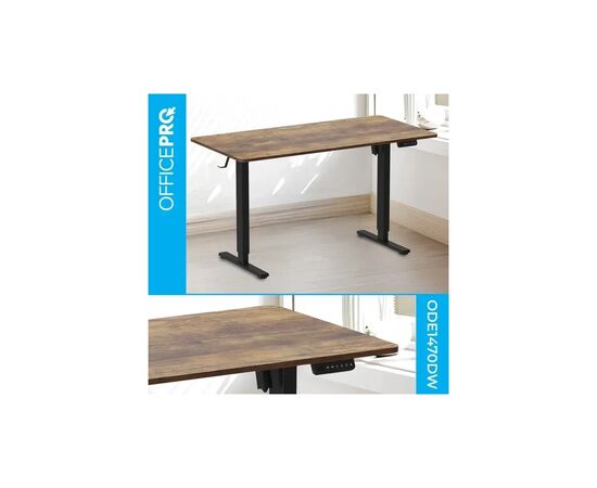 Компьютерный стол OfficePro ODE1470DW Dark Wood/Black (ODE1470DW), изображение 3