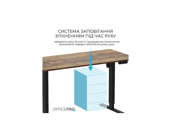 Компьютерный стол OfficePro ODE1470DW Dark Wood/Black (ODE1470DW), изображение 7