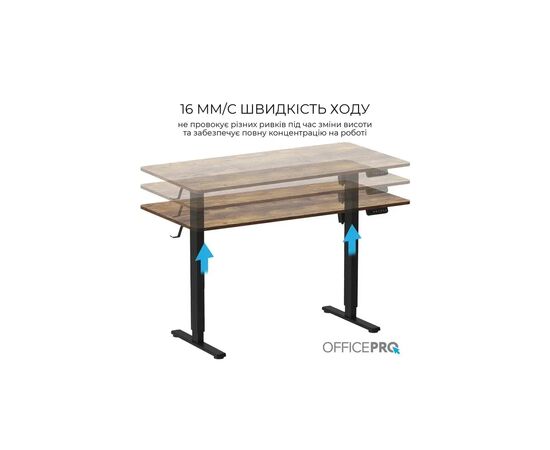 Компьютерный стол OfficePro ODE1470DW Dark Wood/Black (ODE1470DW), изображение 8