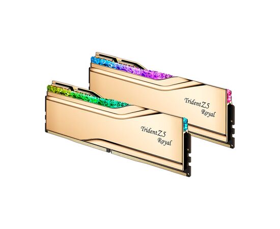 Модуль памяти для компьютера DDR5 32GB (2x16GB) 6000 MHz Trident Z5 Royal Gold G.Skill (F5-6000J2836G16GX2-TR5G), изображение 3 Модуль памяти для компьютера DDR5 32GB (2x16GB) 6000 MHz Trident Z5 Royal Gold G.Skill (F5-6000J2836G16GX2-TR5G), изображение 3