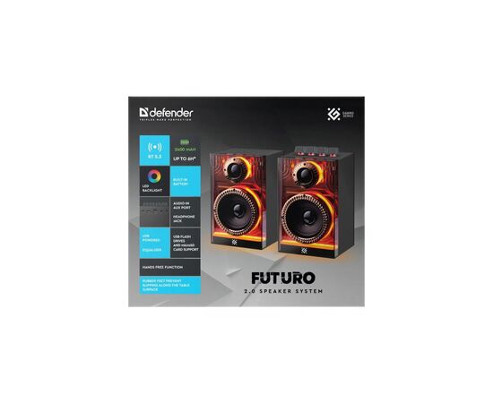 Акустическая система Defender Futuro LED Bluetooth Black (65087), изображение 7 Акустическая система Defender Futuro LED Bluetooth Black (65087), изображение 7