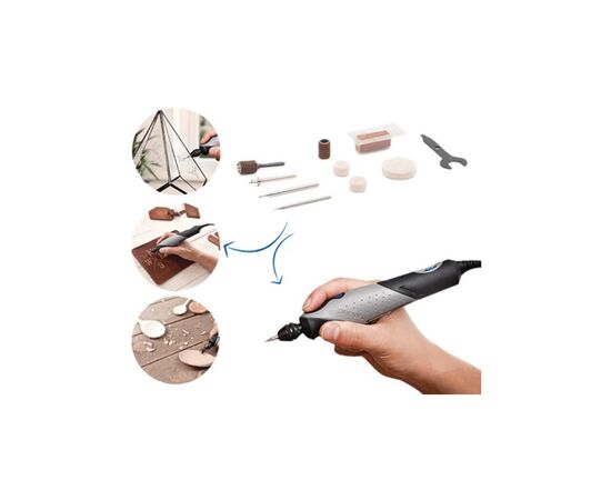 Гравер Dremel Stylo+ 2050-15 9W, 5000-22000об/мин, 15 насадок. 16см (F.013.205.0JM), изображение 5 Гравер Dremel Stylo+ 2050-15 9W, 5000-22000об/мин, 15 насадок. 16см (F.013.205.0JM), изображение 5