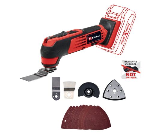 Реноватор Einhell TE-MG 18/1 Li - Solo PXC 18V, набор насадок (без АКБ и ЗУ) (4465195)