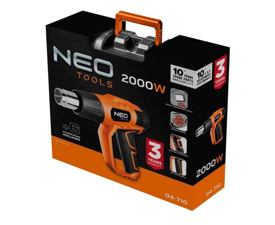Строительный фен Neo Tools 2000W, 70-600°C (04-710), изображение 6 Строительный фен Neo Tools 2000W, 70-600°C (04-710), изображение 6