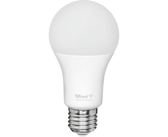 Умная лампочка Trust E27 806 Lumen, 1800-6500k, RGBCW, white (71281_TRUST), изображение 2 Умная лампочка Trust E27 806 Lumen, 1800-6500k, RGBCW, white (71281_TRUST), изображение 2